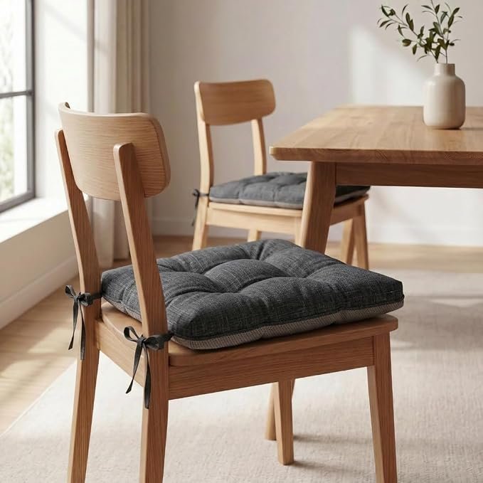 Dining chair cushions kitchen seat pads with ties non slip foam