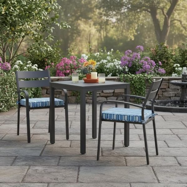 Patio chair cushions fiber filled reversible seat pads with ties