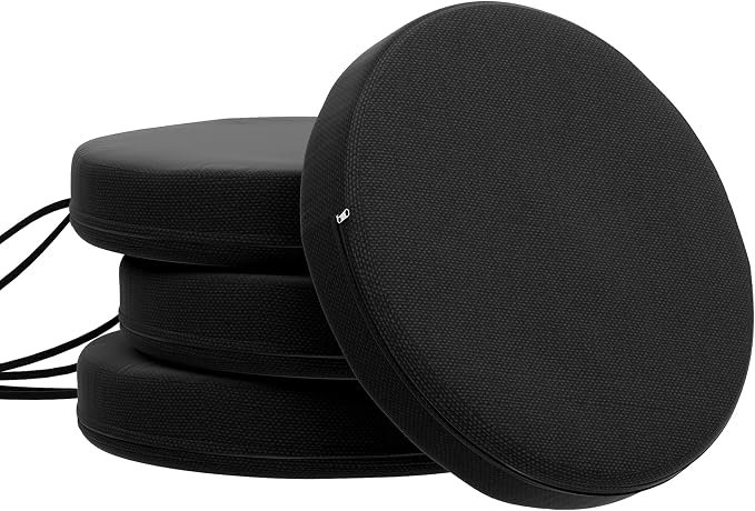 Outdoor bistro chair cushions washable round seat pads with ties - Image 2