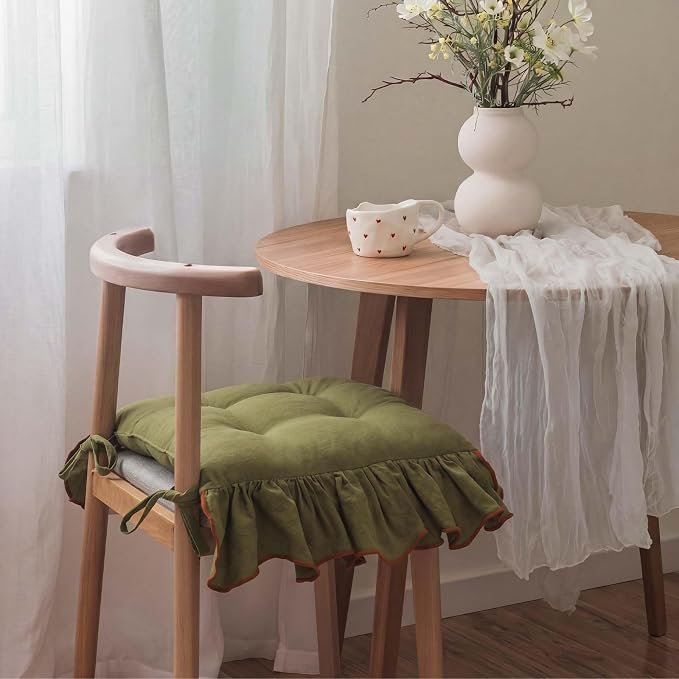 Chair cushions fabric seat pads with ties non slip for chairs - Image 2