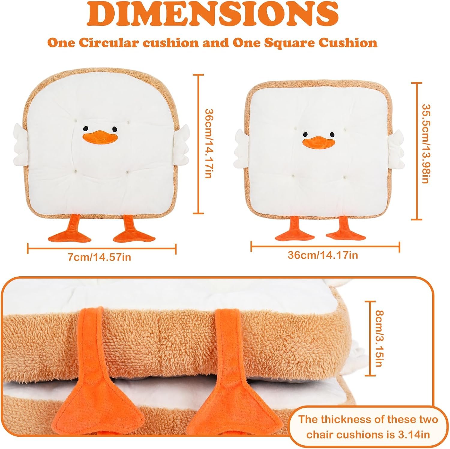 Two-piece goose-shaped toast seat cushion - Image 2