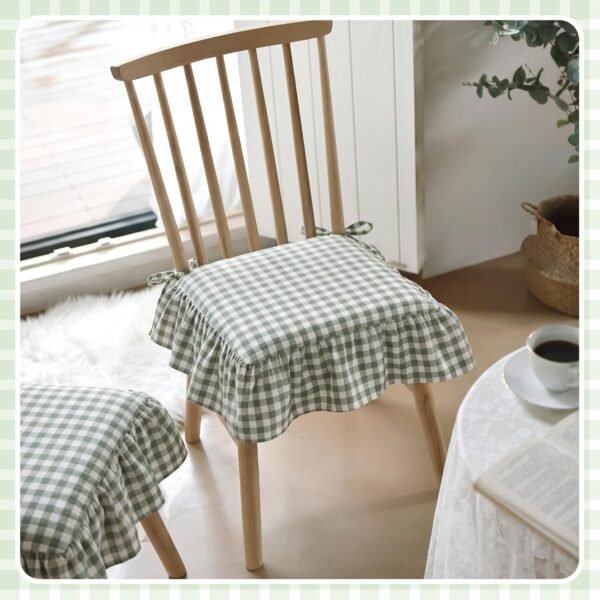 Ruffled chair cushions cotton seat pads with ties