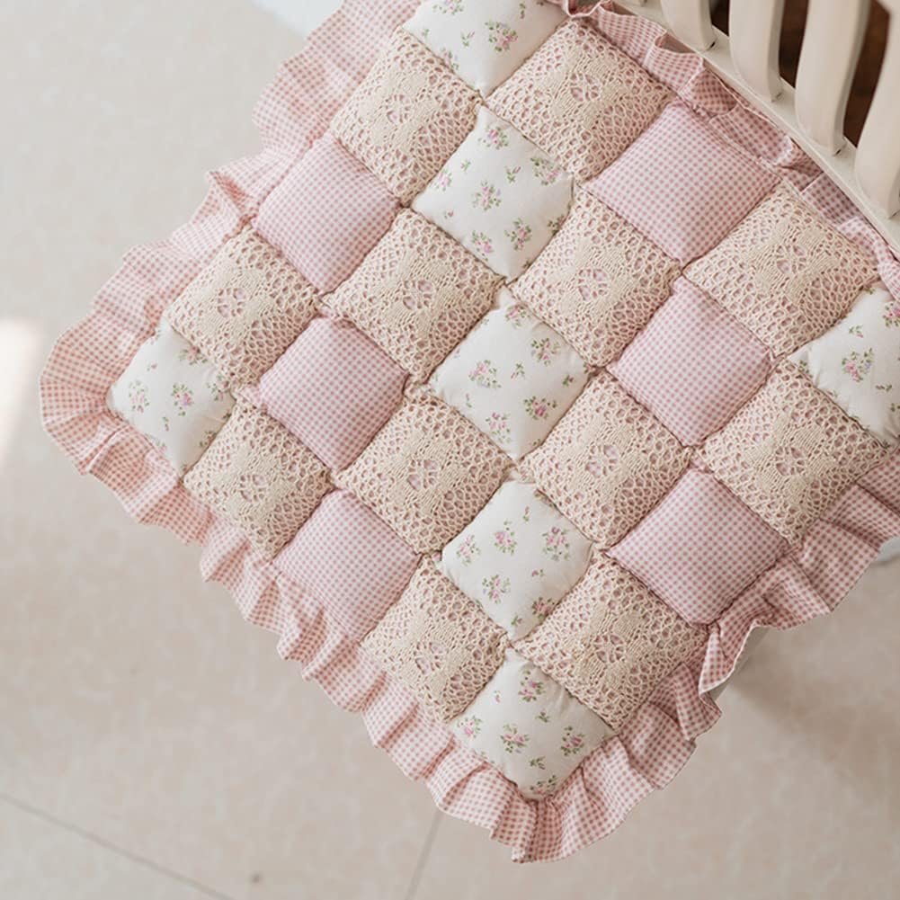 Patchwork ruffled chair cushion - Image 2