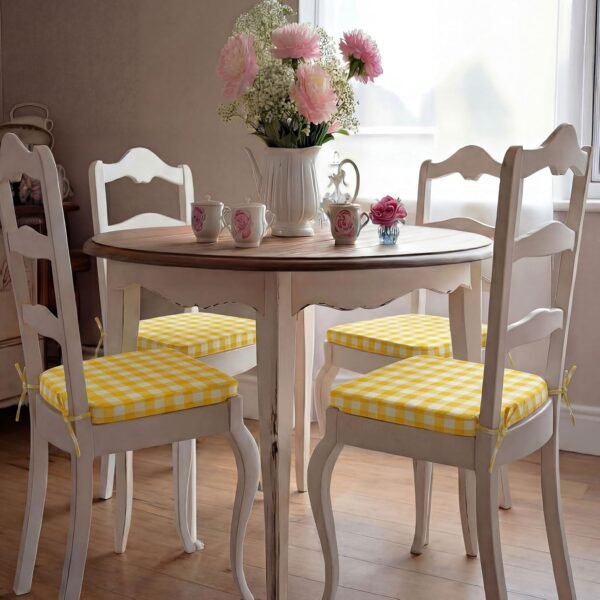 Checkered chair cushion non slip seat pad removable cover