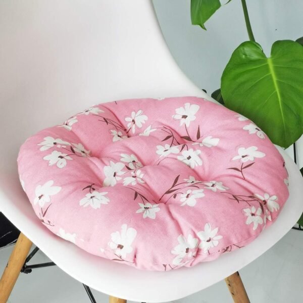 Floral round chair cushion