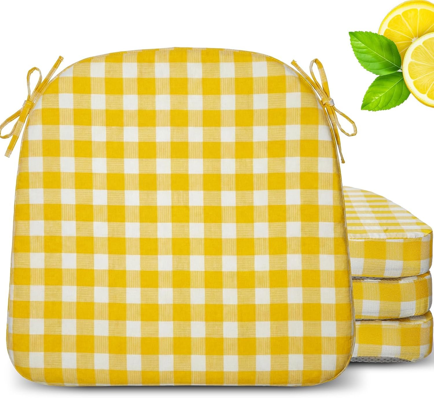 Checkered chair cushion non slip seat pad removable cover - Image 2