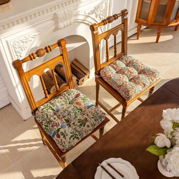 Floral print chair cushions soft seat pads with ties