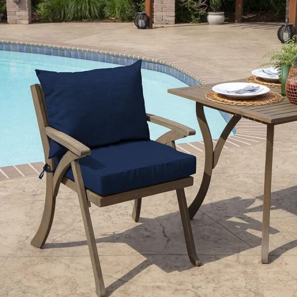 Outdoor dining chair cushion weather resistant seat pad