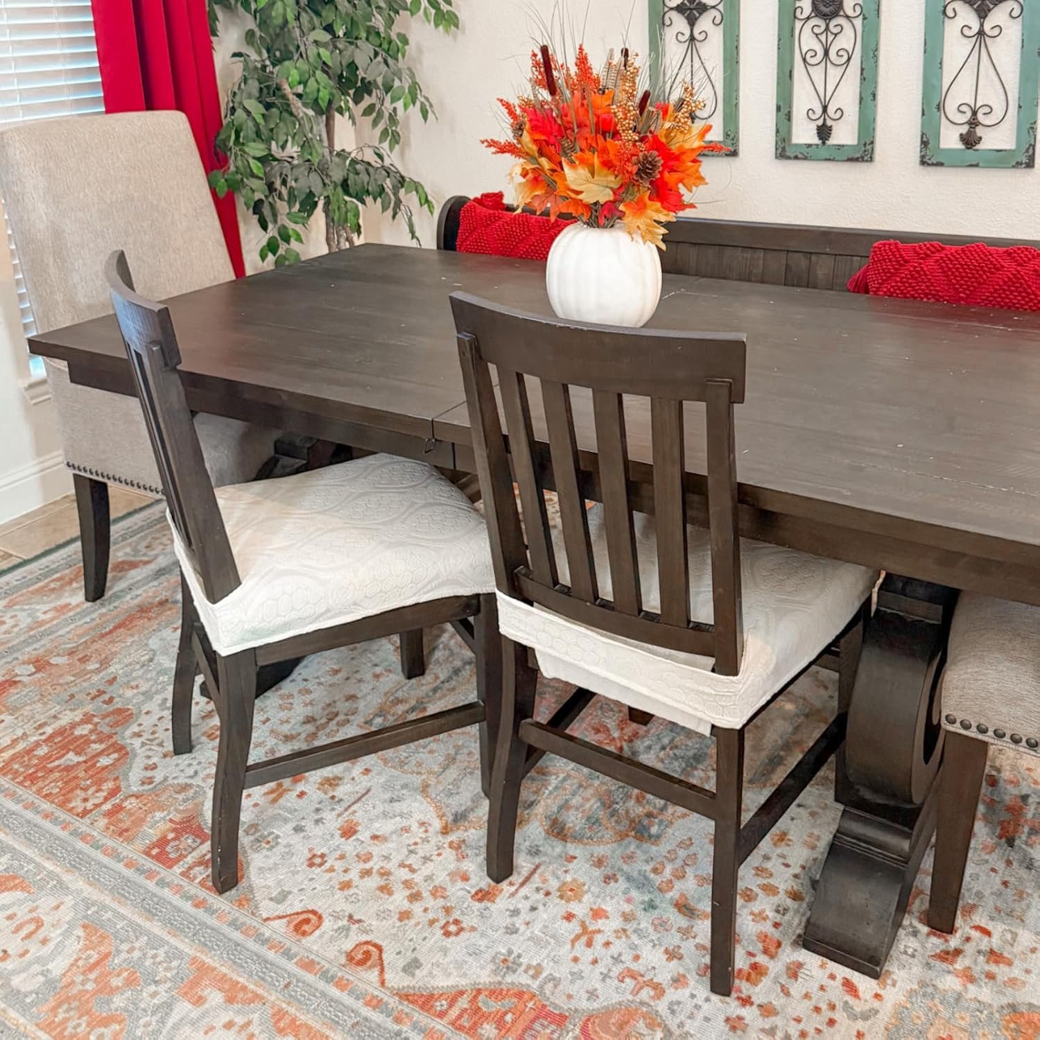 Dining chair seat covers stretch washable seat protectors