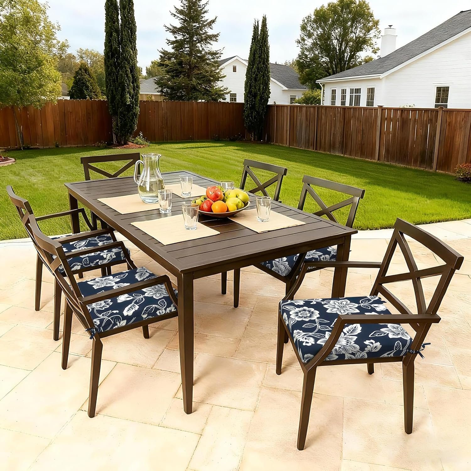 Outdoor replacement chair cushions patio seat pads with ties - Image 2