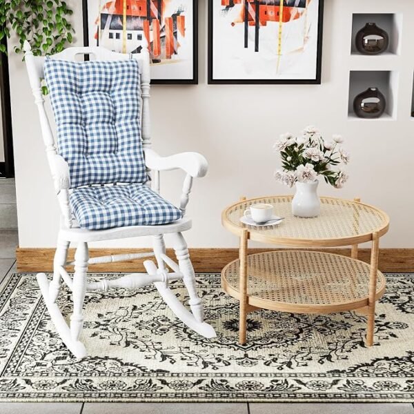 Rocking chair cushion non slip thick seat pad and back cushion