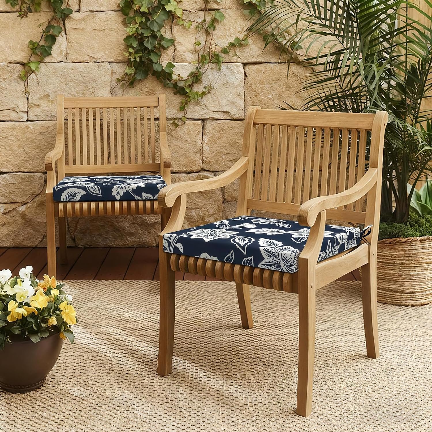 Outdoor replacement chair cushions patio seat pads with ties